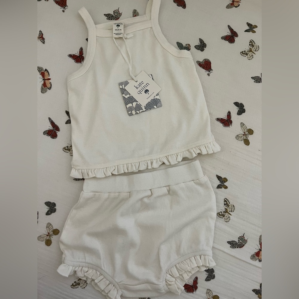 Kate Quinn Cotton Tank Set in Coconut